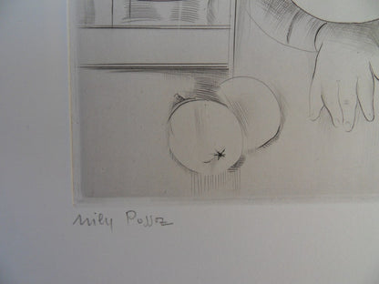 Mily POSSOZ : La cage aux oiseaux - Gravure originale signée