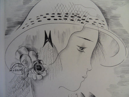 Mily POSSOZ : Portrait de jeune fille - Gravure originale signée