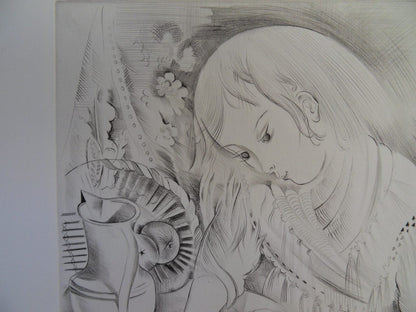 Mily POSSOZ : La jeune fille et la mandarine - Gravure originale signée