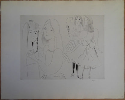 Mily POSSOZ : Les coquettes - Gravure originale