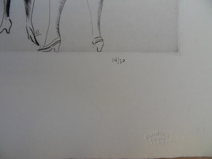 Mily POSSOZ : Les coquettes - Gravure originale