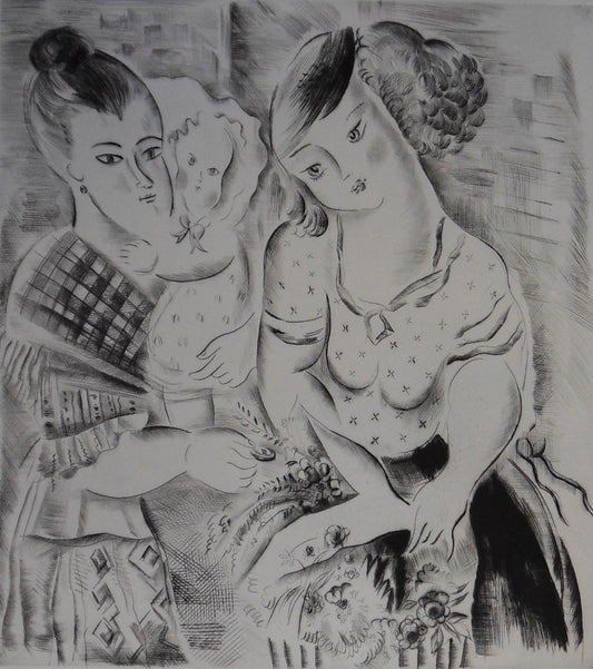 Mily POSSOZ : La fleuriste - Gravure originale signée