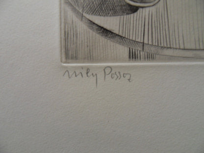 Mily POSSOZ : Nature morte aux fruits - Gravure originale signée