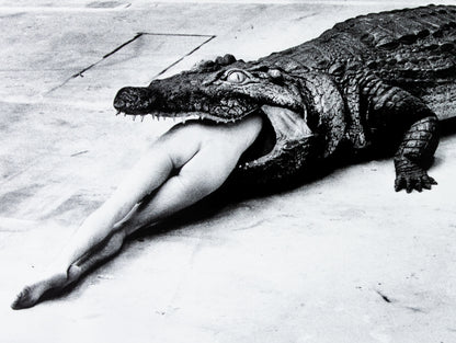 Helmut NEWTON : Le crocodile et la femme nue - Affiche originale