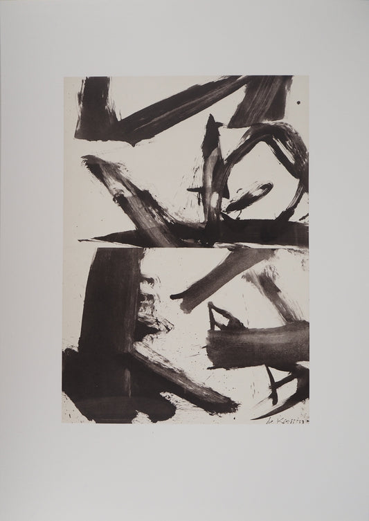Willem DE KOONING : Composition en noir et blanc - Lithographie signée