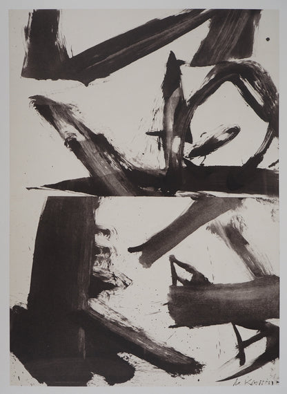 Willem DE KOONING : Composition en noir et blanc - Lithographie signée