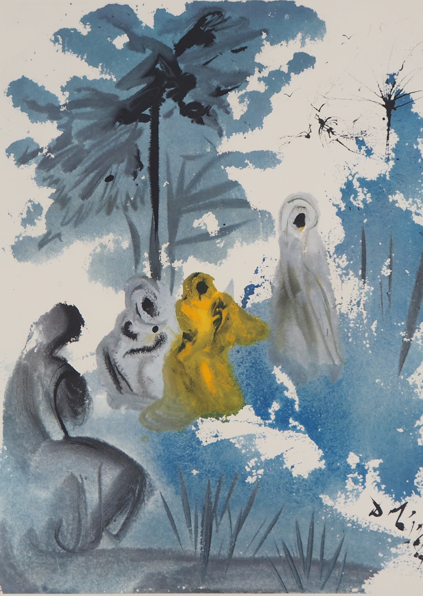 Salvador DALI : La Sainte Famille - Lithographie signée