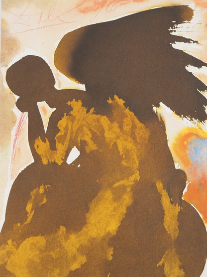 Salvador DALI : L’Ange Noir - Lithographie signée