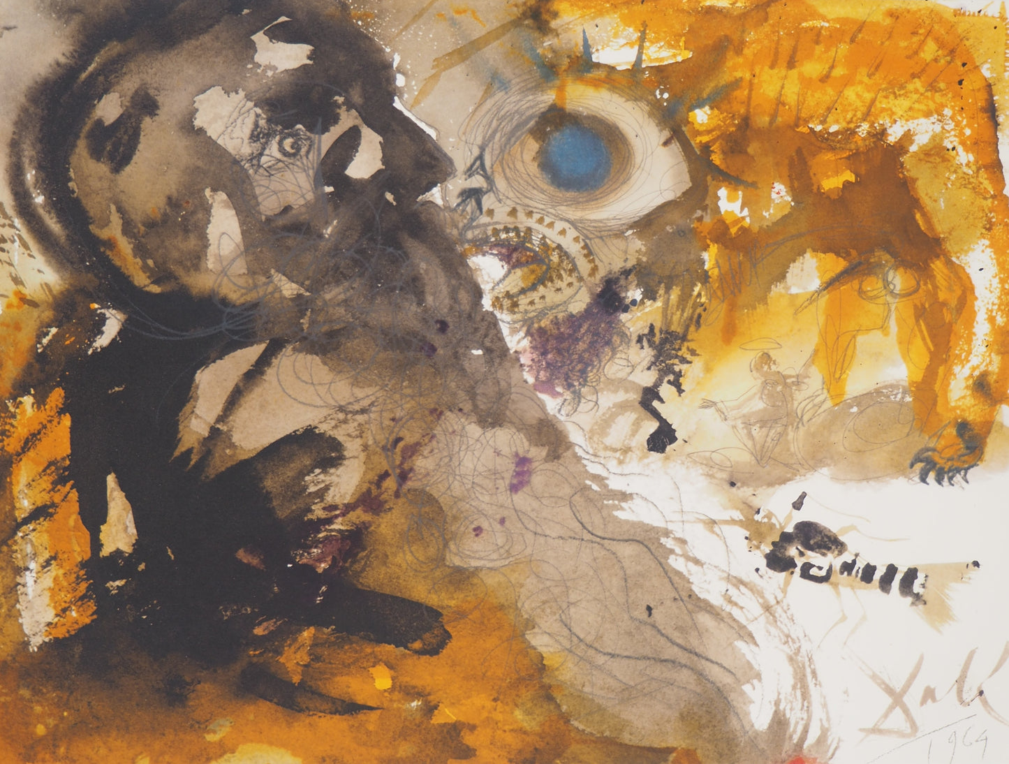 Salvador DALI : Le Léviathan - Lithographie signée