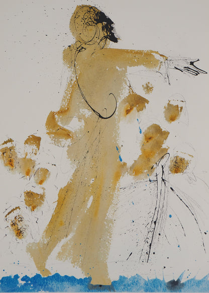 Salvador DALI : Jésus marchant sur l’eau - Lithographie