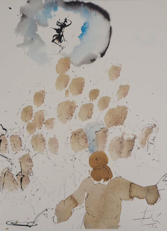 Salvador DALI : Les Marchands du Temple - Lithographie signée