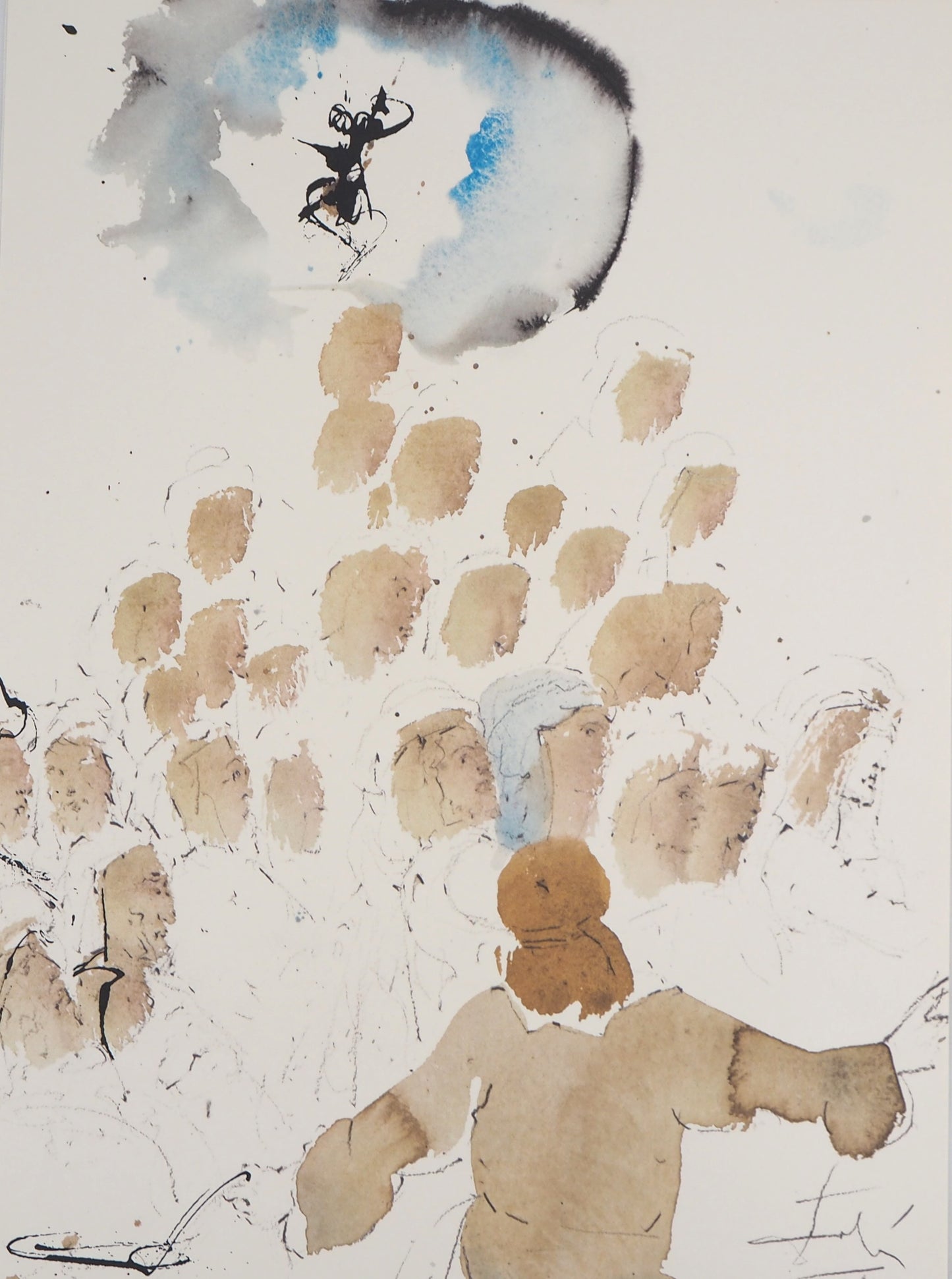 Salvador DALI : Les Marchands du Temple - Lithographie signée