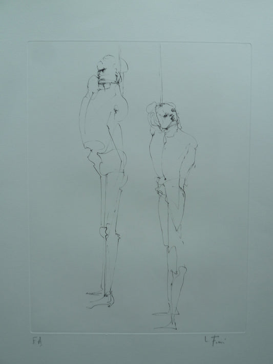 Léonor FINI : Deux pendus - Gravure originale signée