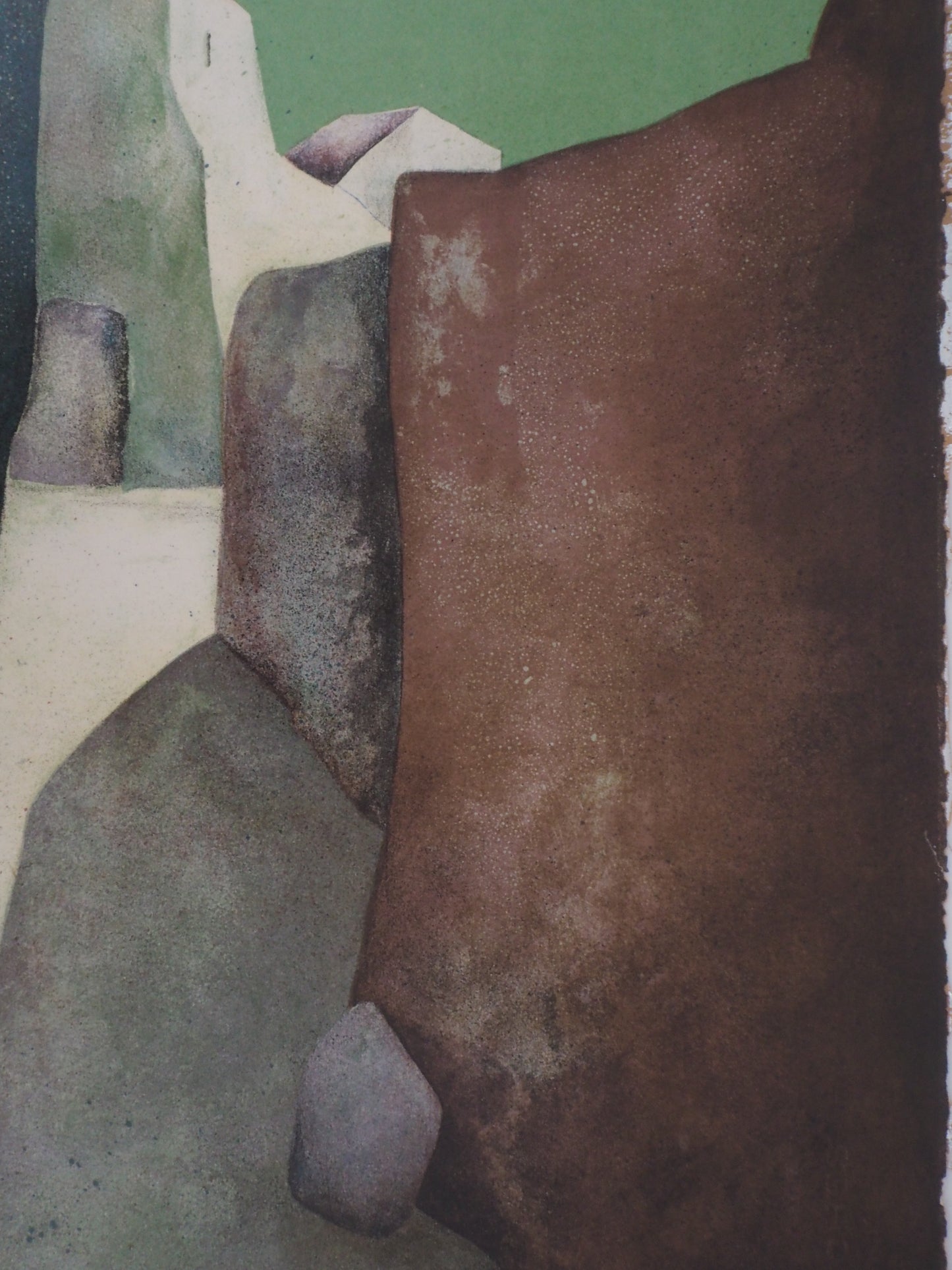 Claude GAVEAU : Paysage méditerranéen - Lithographie originale signée