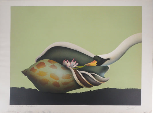 Jean Paul DONADINI : Le cygne et le coquillage - Lithographie Originale Signée
