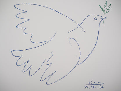 Pablo PICASSO : La colombe de la Paix - Lithographie signée
