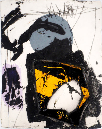 LIONEL : Trace Jaune - Gravure originale signée