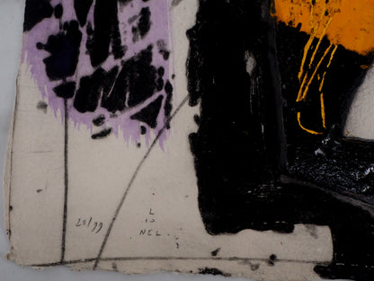 LIONEL : Trace Jaune - Gravure originale signée