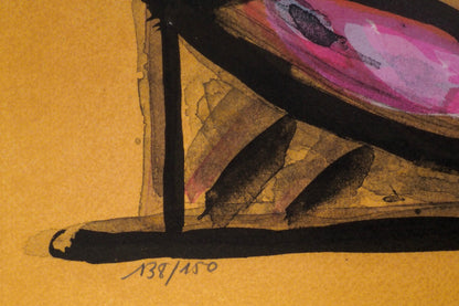 Jacques POLI : Perruches dans le jardin - Lithographie Originale Signée