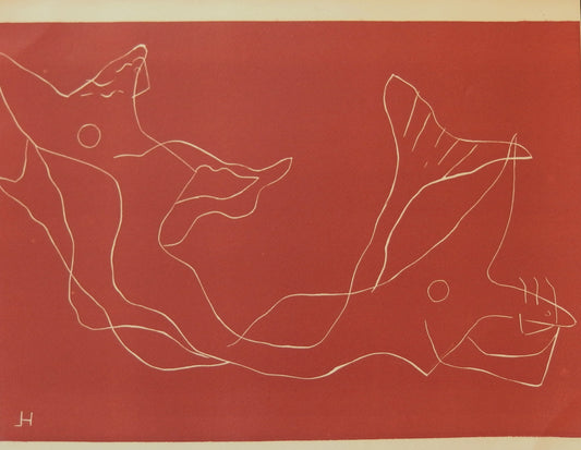 Henri LAURENS : Les deux sirènes - Gravure originale signée