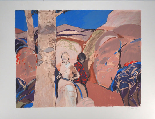 Gabriel GODARD : Promenade dans les dunes - Lithographie originale signée