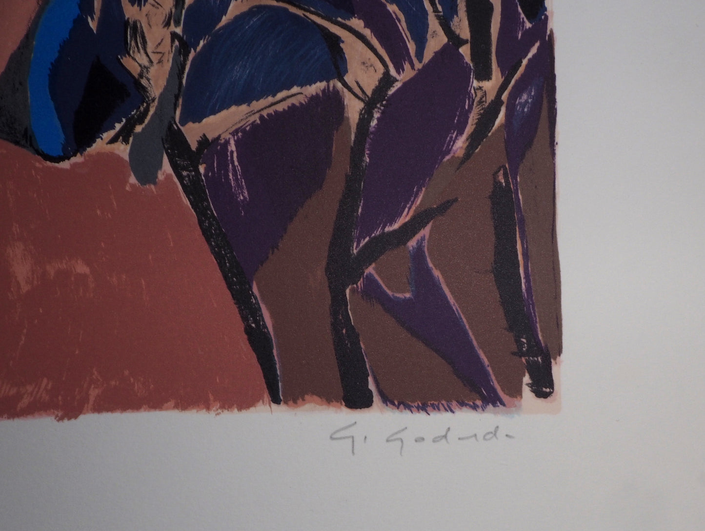 Gabriel GODARD : Promenade dans les dunes - Lithographie originale signée