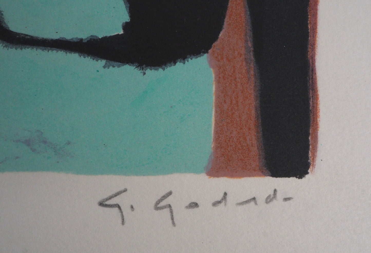 Gabriel GODARD : Nature morte au bouquet multicolore - Lithographie originale signée