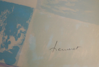 Claude HEMERET: Mesa de verano - Litografía original firmada