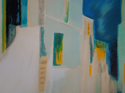 Claude HEMERET: Calle antigua de Santorini - Litografía original firmada