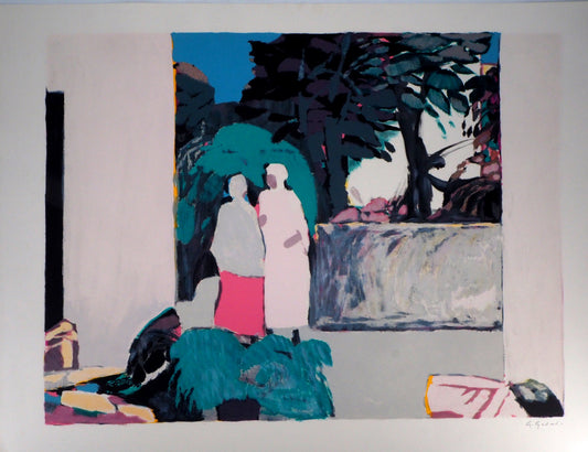 Gabriel GODARD : La promenade - Lithographie originale signée