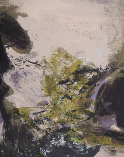 ZAO Wou Ki : Paysage de montagne abstrait - Lithographie originale