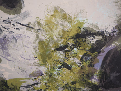 ZAO Wou Ki : Paysage de montagne abstrait - Lithographie originale