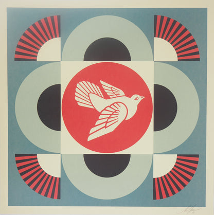 Shepard FAIREY (OBEY) : Geometric Dove Blue - Lithographie originale signée