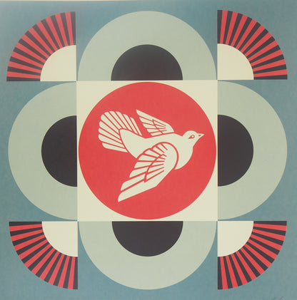 Shepard FAIREY (OBEY) : Geometric Dove Blue - Lithographie originale signée