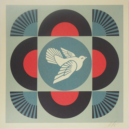 Shepard FAIREY (OBEY) : Geometric Dove Black - Lithographie originale signée