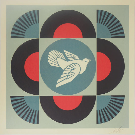Shepard FAIREY (OBEY) : Geometric Dove Black - Lithographie originale signée