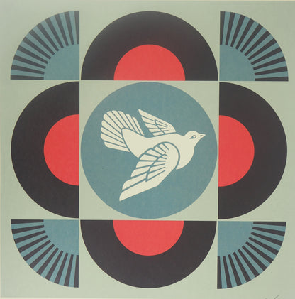 Shepard FAIREY (OBEY) : Geometric Dove Black - Lithographie originale signée