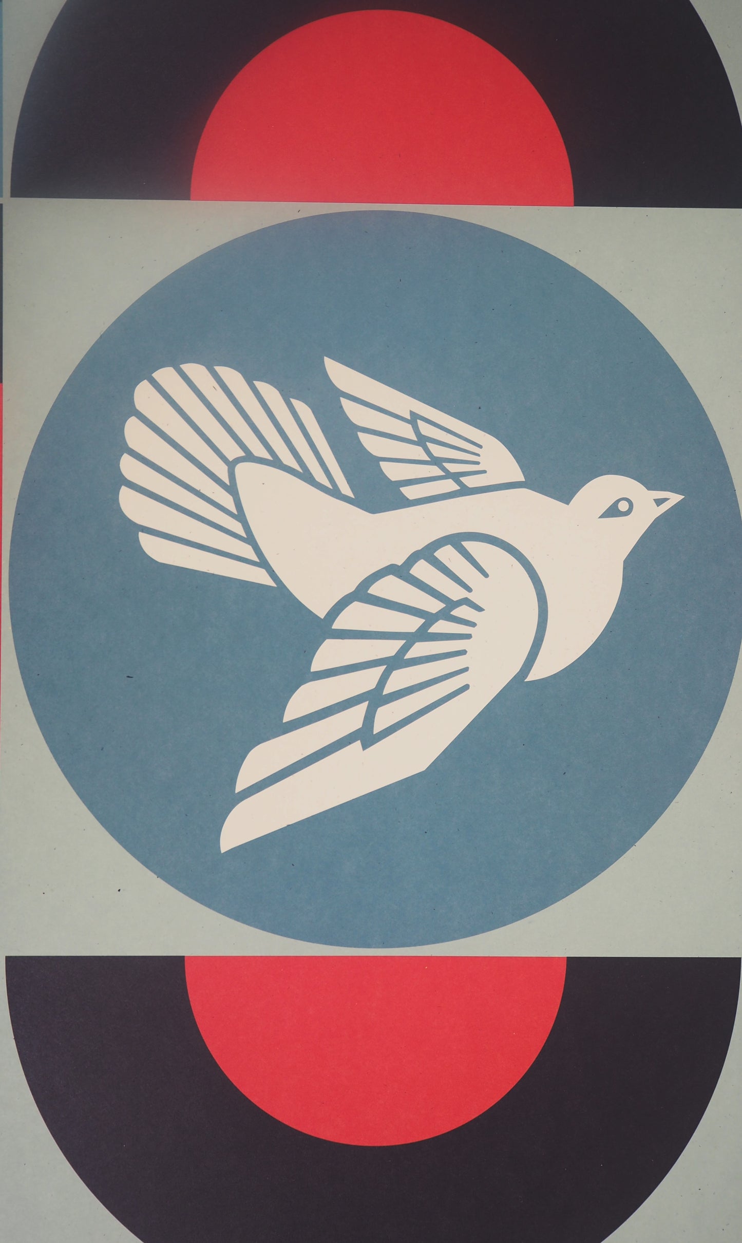Shepard FAIREY (OBEY) : Geometric Dove Black - Lithographie originale signée