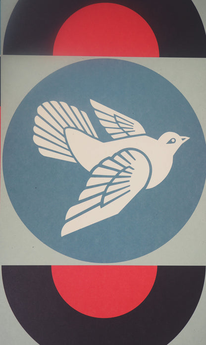 Shepard FAIREY (OBEY) : Geometric Dove Black - Lithographie originale signée