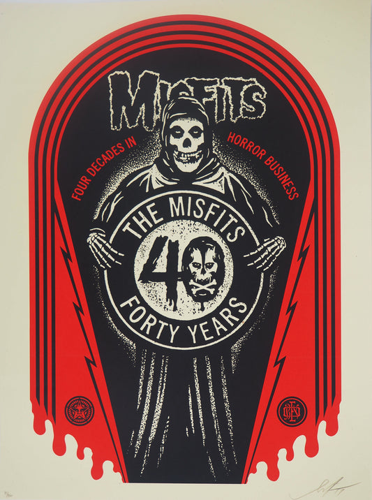 Shepard FAIREY (OBEY) : MISFITS 40TH Grave - Lithographie originale signée