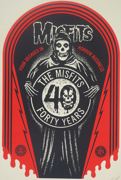 Shepard FAIREY (OBEY) : MISFITS 40TH Grave - Lithographie originale signée