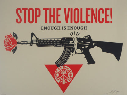 Shepard FAIREY (OBEY) : Stop the Violence - Lithographie originale signée