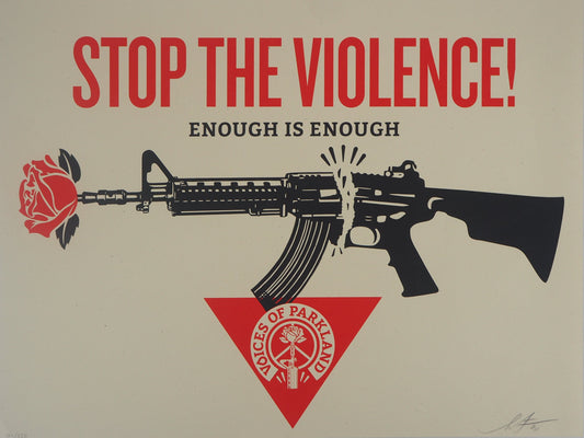 Shepard FAIREY (OBEY) : Stop the Violence - Lithographie originale signée