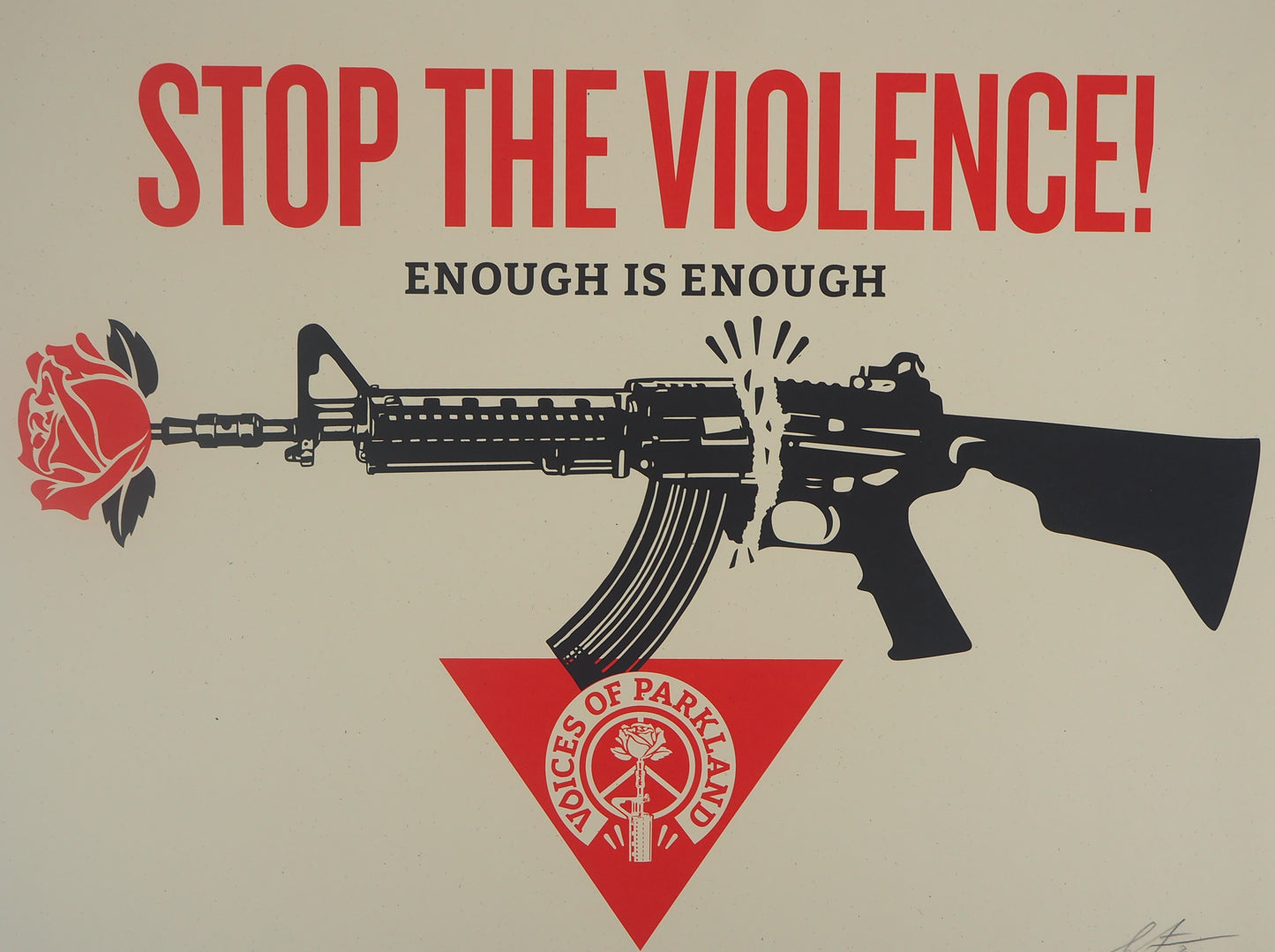 Shepard FAIREY (OBEY) : Stop the Violence - Lithographie originale signée