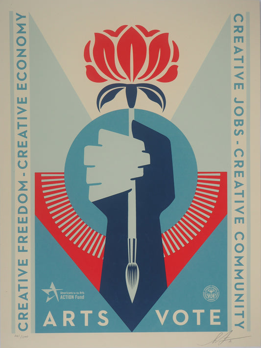 Shepard FAIREY (OBEY) : Arts for vote - Lithographie originale signée