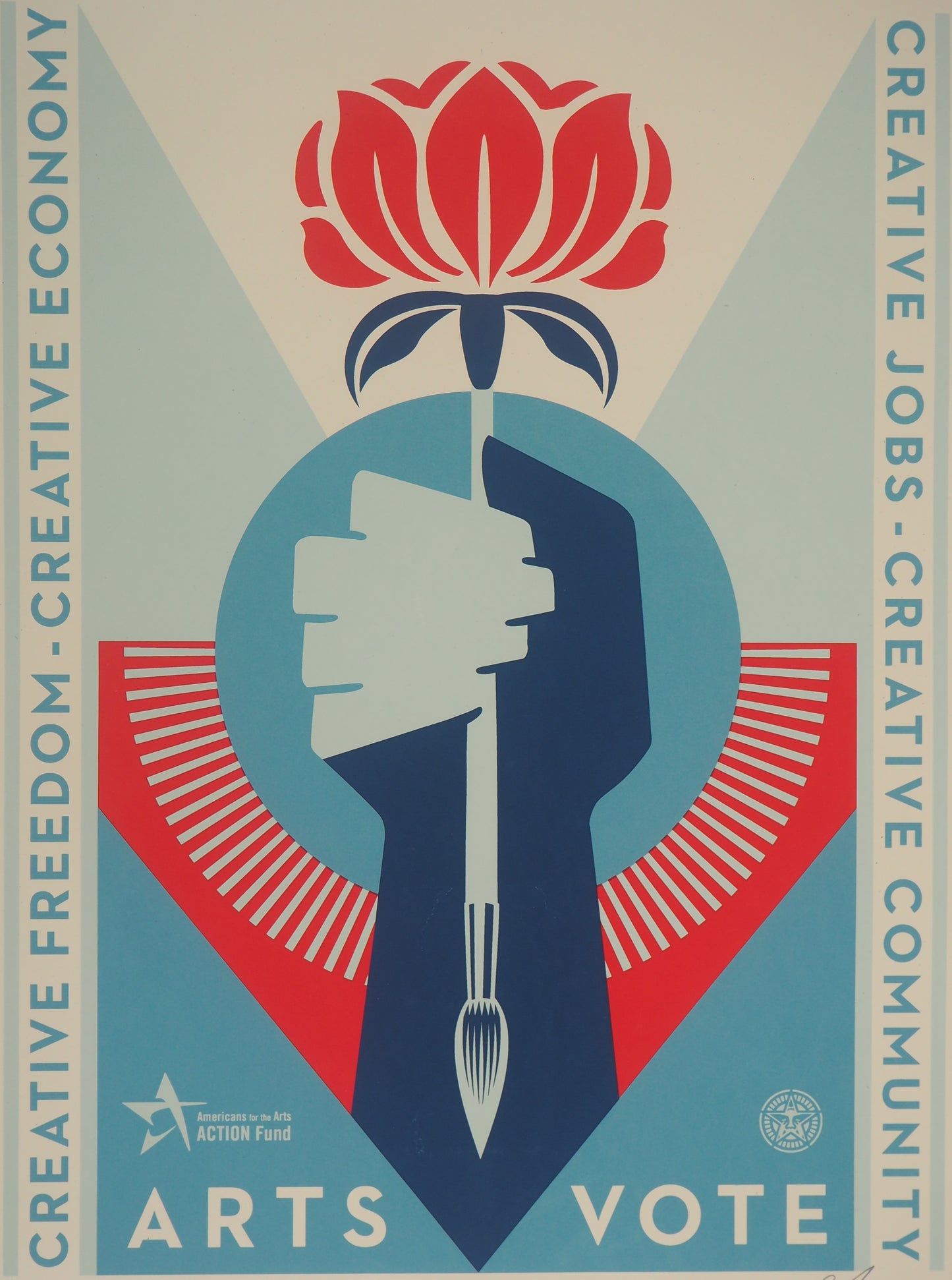 Shepard FAIREY (OBEY) : Arts for vote - Lithographie originale signée