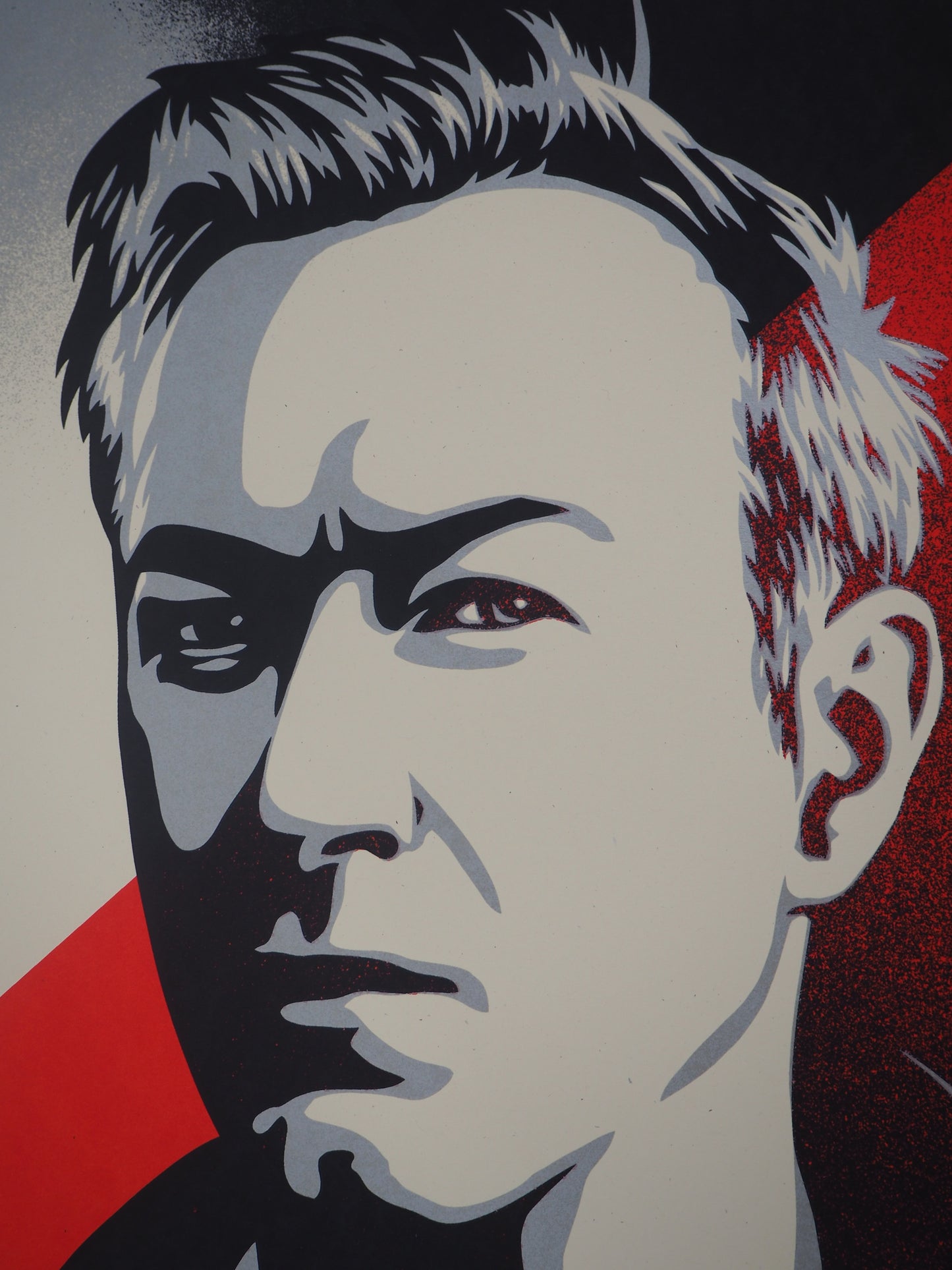 Shepard FAIREY (OBEY) : Andy Gill, Anti Hero Red Edition - Lithographie originale signée