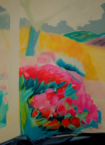 Claude HEMERET: Primavera, tulipanes en flor - Litografía original firmada
