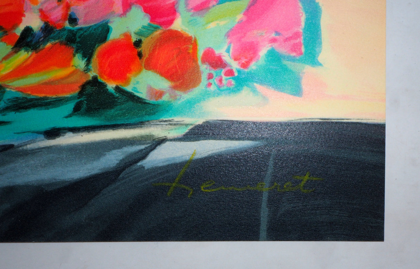 Claude HEMERET: Primavera, tulipanes en flor - Litografía original firmada