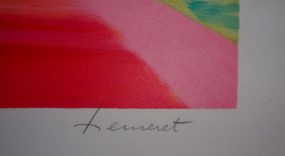 Claude HEMERET: Ramo y ventana al mar - Litografía original firmada